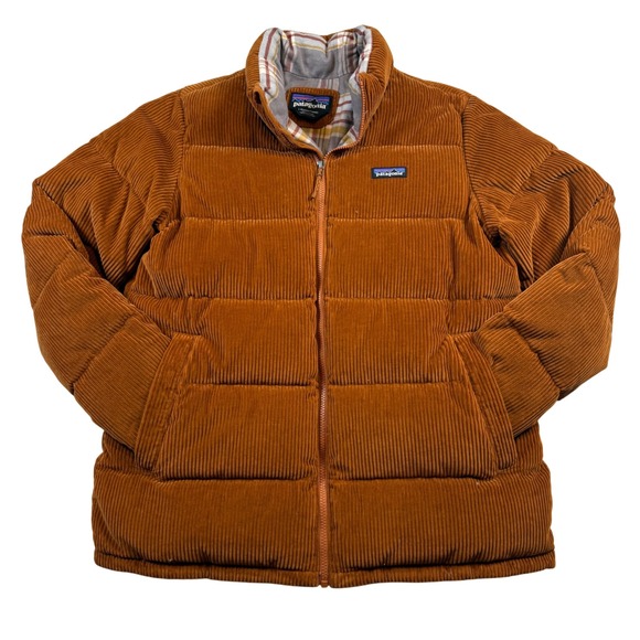 Patagonia Jackets & Blazers - Patagonia Women Large Cord Fjord Down Coat Orange Full Zip Down Insulated Jacket